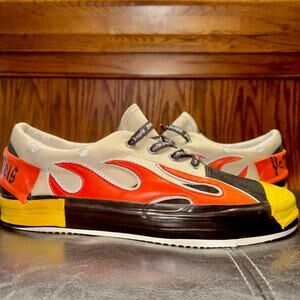 Palm Angels Men's Multicolor Low Top Canvas Scarpa Flame Shoes - Size 41 NWOT